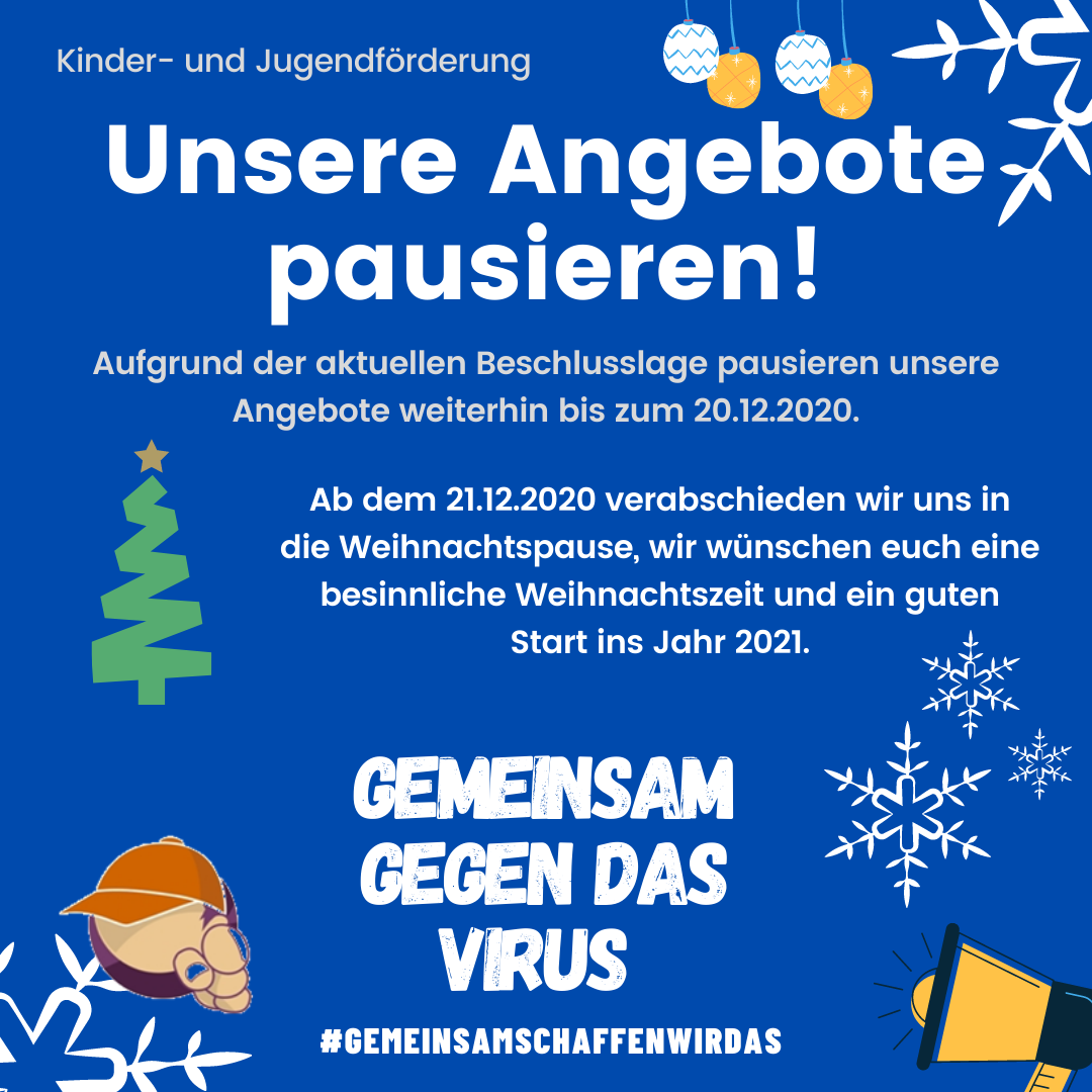 Von den neu beschlossenen Regelungen, die der Bund und die Länder zur Eindämmung der Corona-Pandemie am vergangenen Mittwoch verabschiedet haben, ist auch das Angebot der Kinder- und Jugendförderung betroffen. Alle [&hellip;]