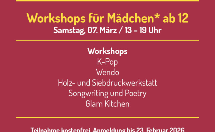 M*Power.tage 2026 – Workshoptag für Mädchen*